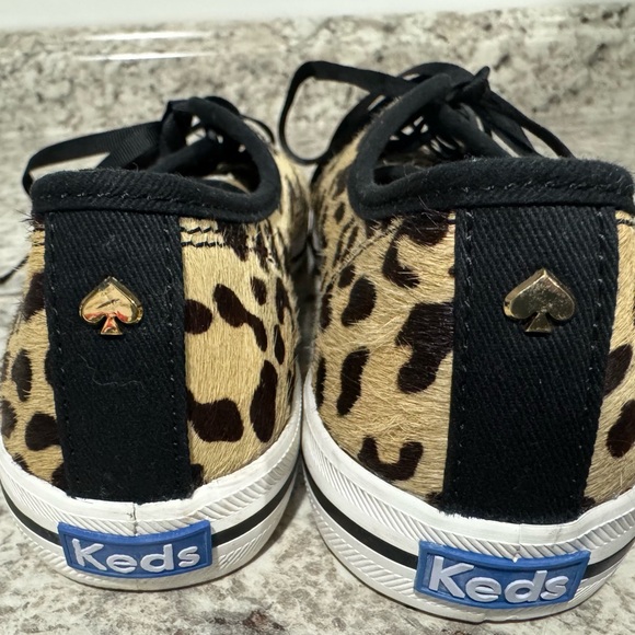 Keds for Kate Spade kickstart genuine calf hair sneaker Tan Leopard Size 7 - Picture 6 of 11